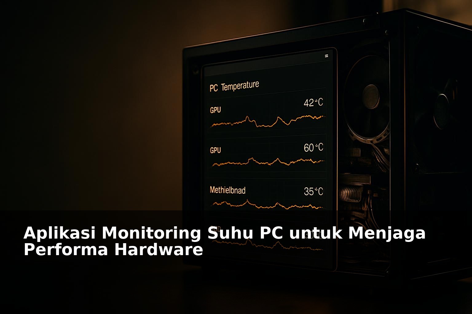 Tampilan aplikasi monitoring suhu PC dengan grafik suhu hardware
