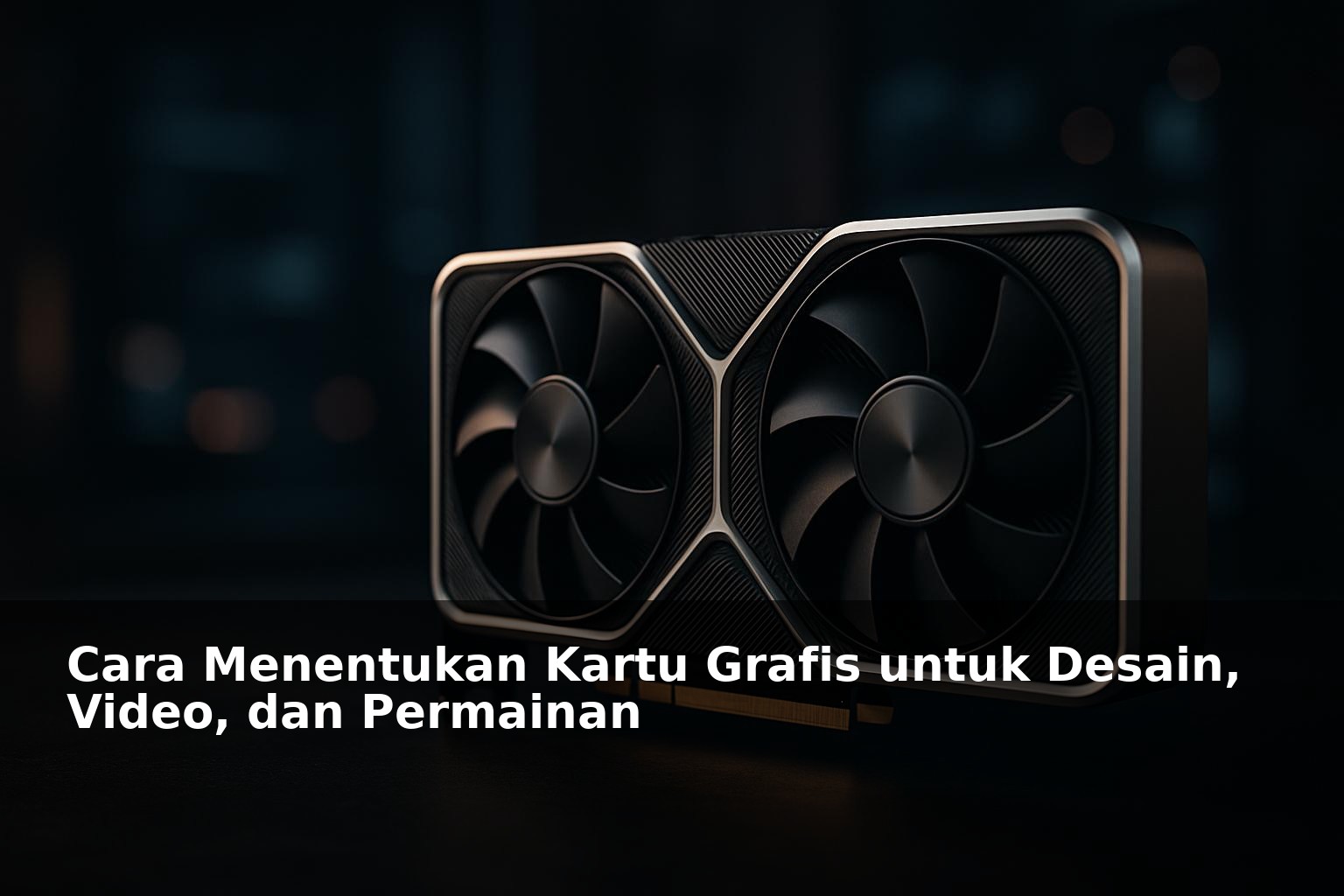 Ilustrasi kartu grafis modern dengan latar belakang komputer dan efek cahaya cinematic