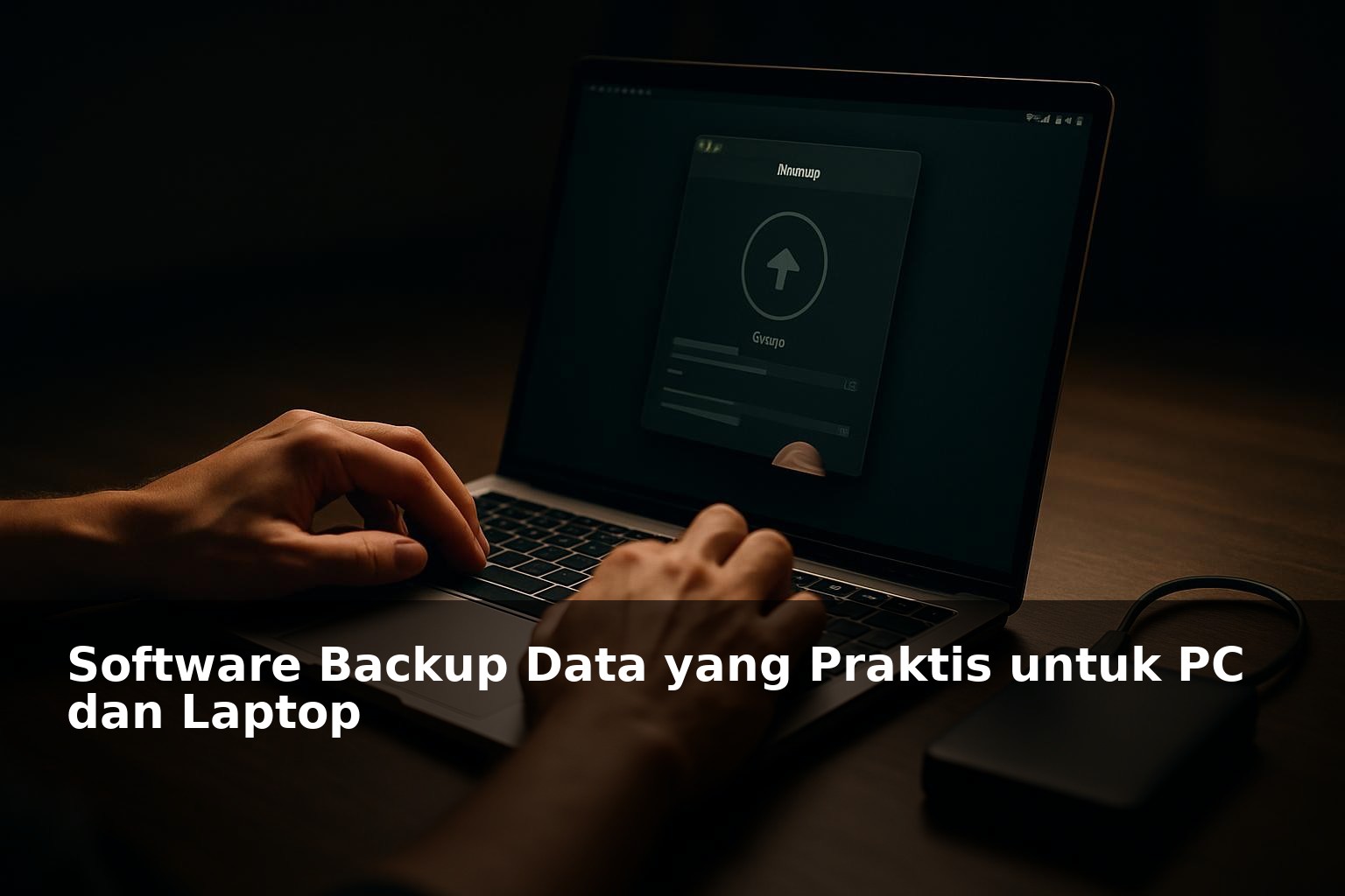 Ilustrasi software backup data di PC dan laptop