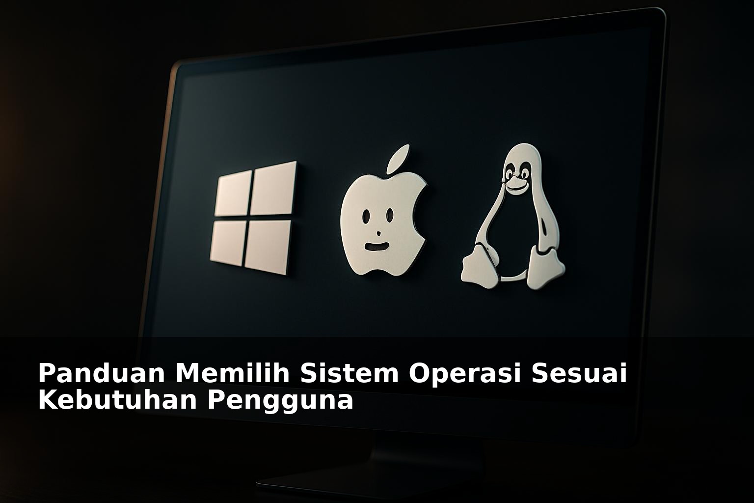 Ilustrasi berbagai sistem operasi di layar komputer